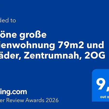 Appartement Schoene Grosse 79m2 Und 2 Baeder, Zentrumnah, 2og